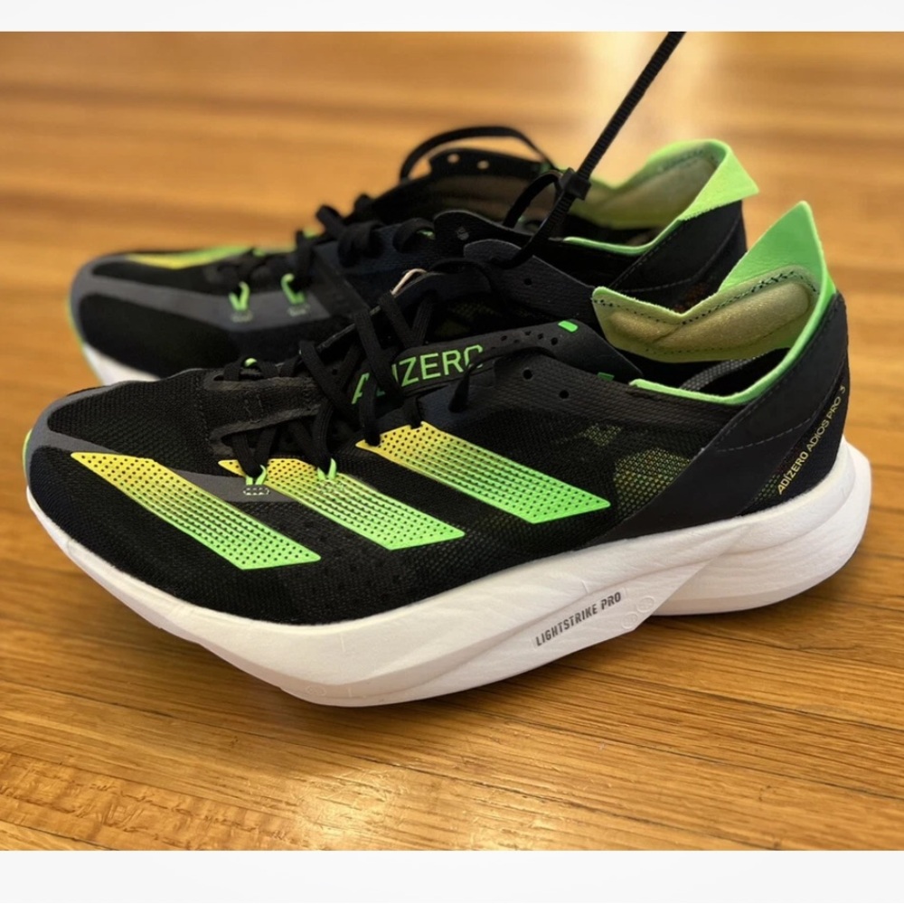 Adidas Adizero Pro Black and Neon Green Shoes